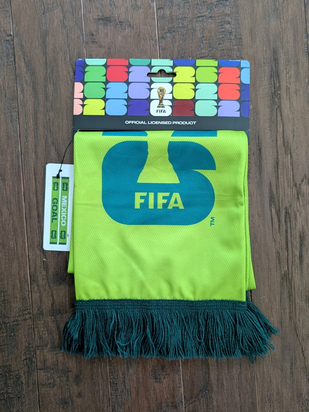 Official FIFA Green Mexico Goal Scarf Banana with Logo